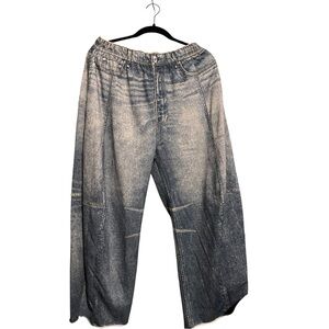 Oddi  Blue Barrel Leg Denim Look Leggings